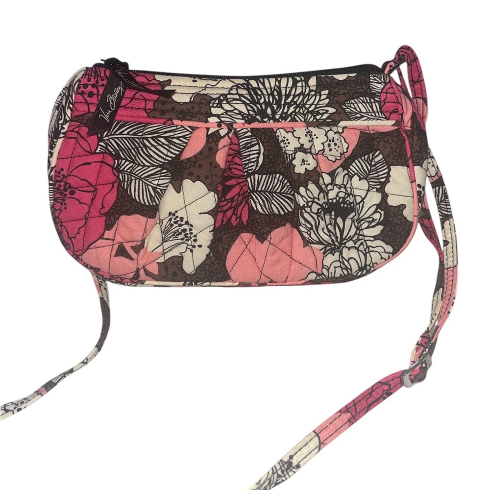 Vera Bradley Mocha and Pink Crossbody Bag